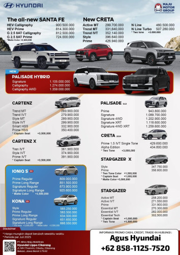 Promo Pricelist Harga Hyundai tangerangselatan Terbaru 2025